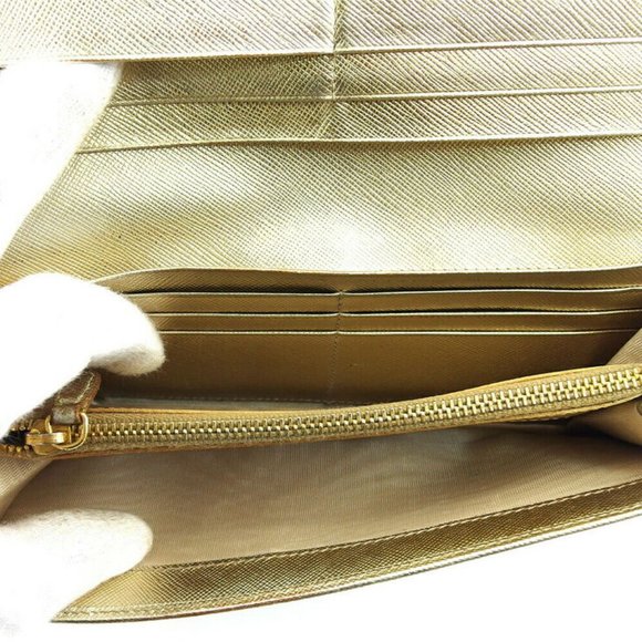 PRADA Long Wallet Logo Safiano Leazer Auth USED G1607 - Picture 3 of 10